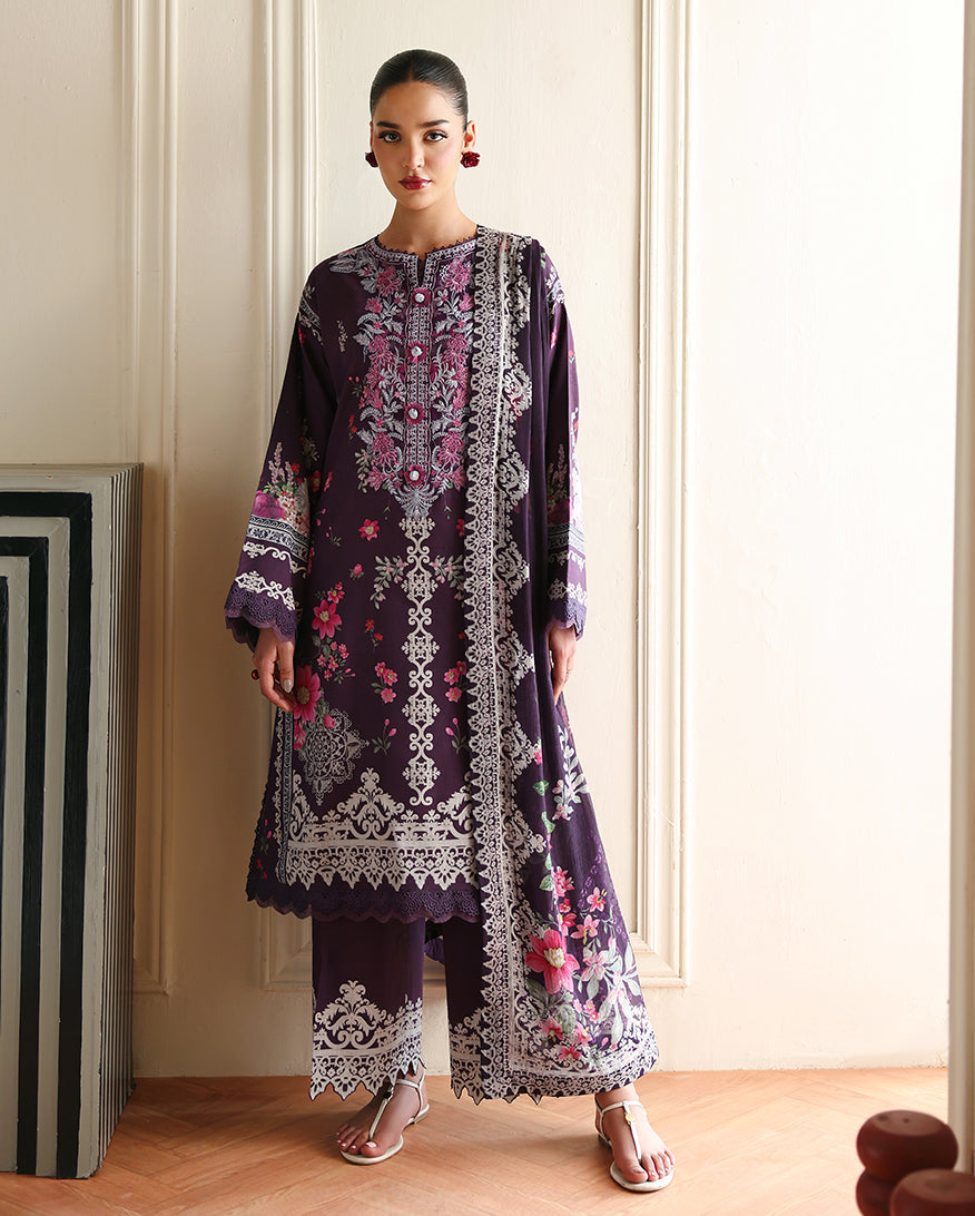 Roheenaz | Eclat Garden Printed Lawn | Poppy bloom - by Libasekhas UK - Registered Vendor of : Roheenaz - 100% Original Designer Dress