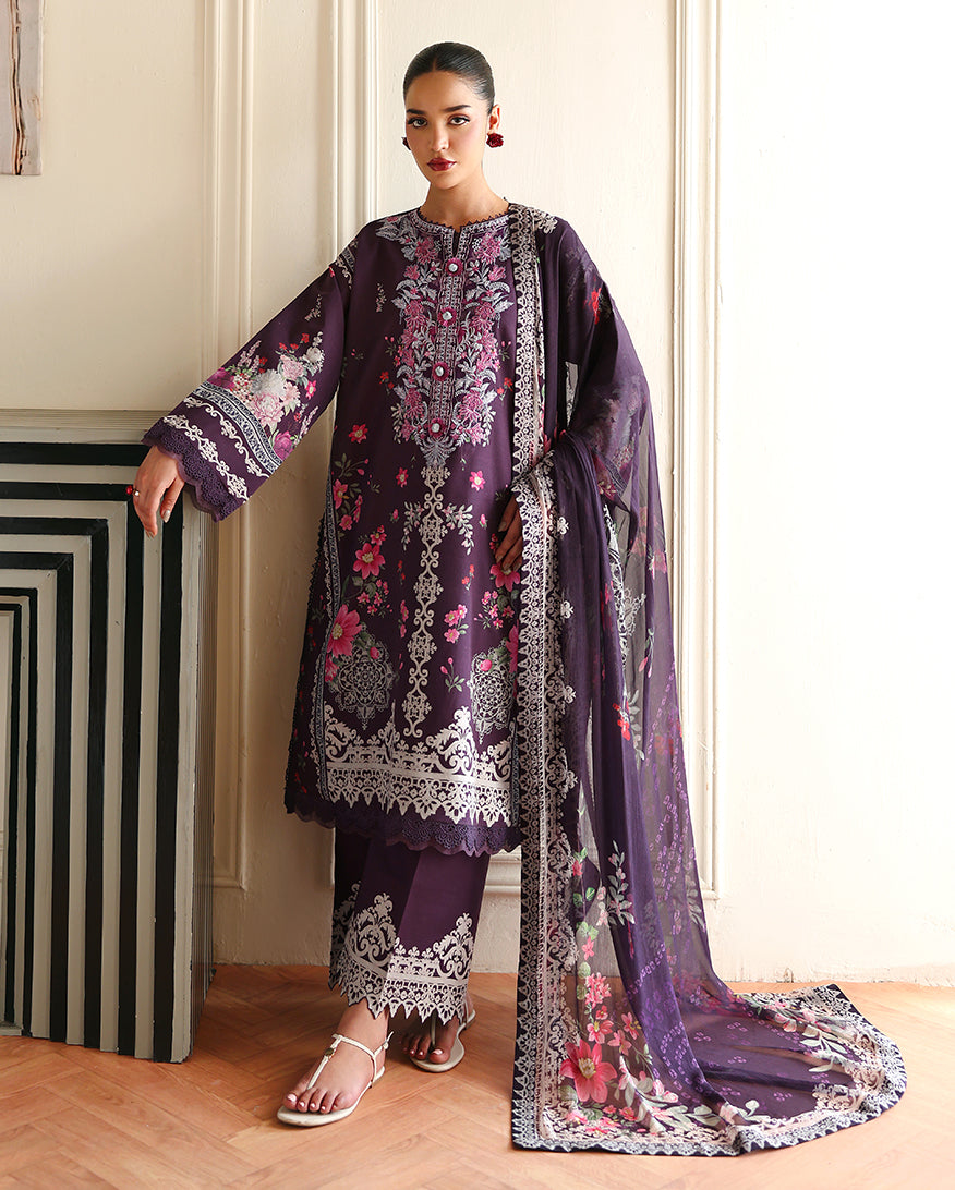 Roheenaz | Eclat Garden Printed Lawn | Poppy bloom - by Libasekhas UK - Registered Vendor of : Roheenaz - 100% Original Designer Dress