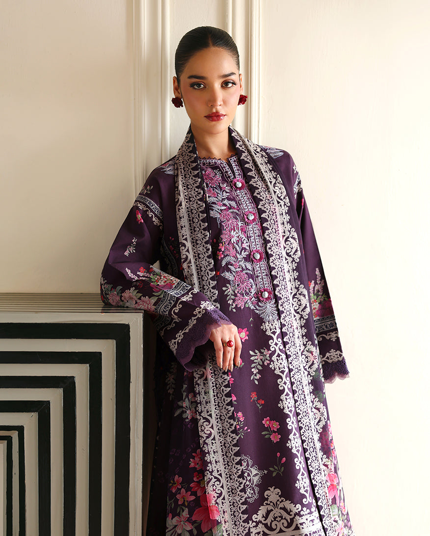 Roheenaz | Eclat Garden Printed Lawn | Poppy bloom - by Libasekhas UK - Registered Vendor of : Roheenaz - 100% Original Designer Dress