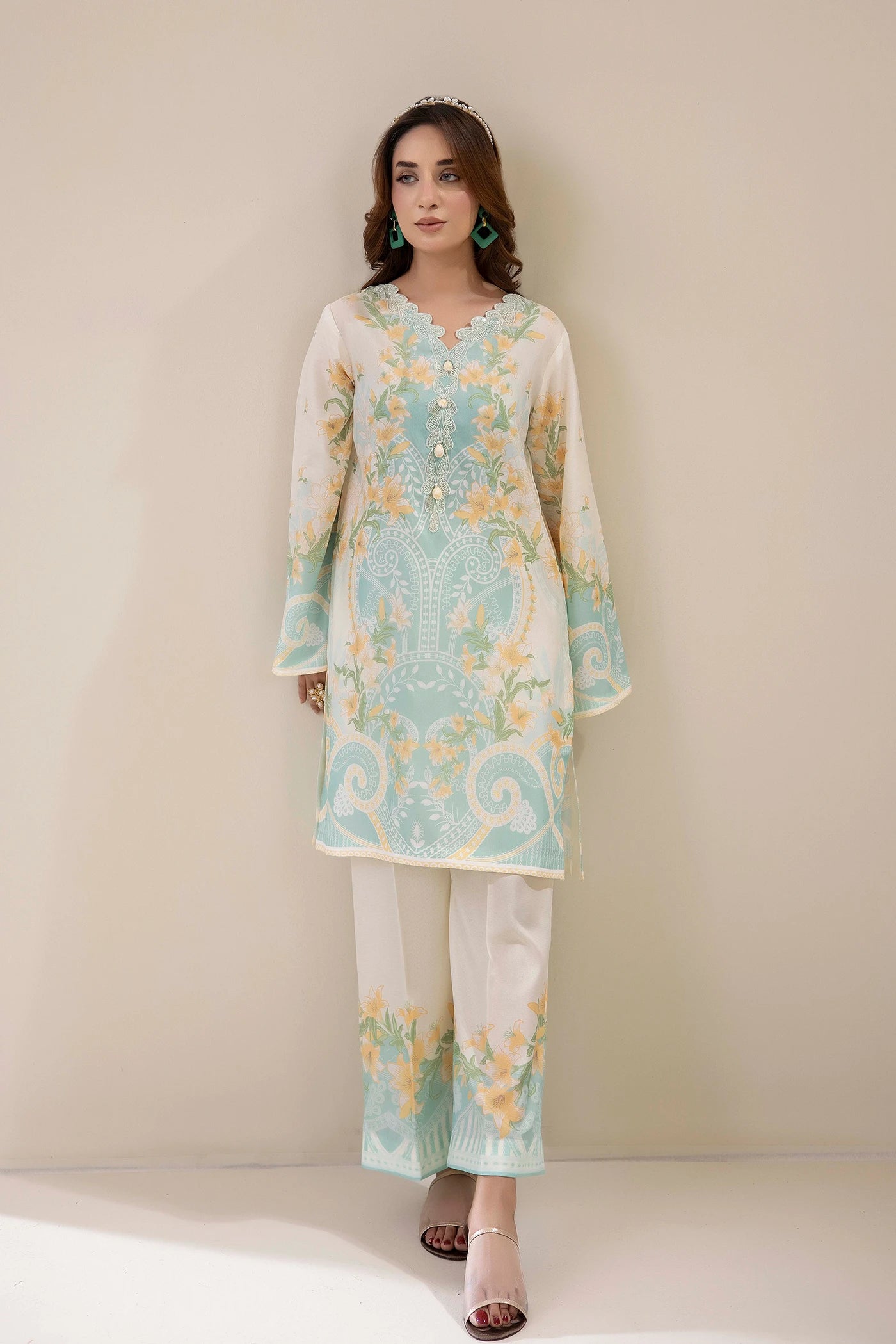 Adans Libas | Embrodiered Co Ord Sets | 4201 - by Libasekhas UK - Registered Vendor of : Adans Libas - 100% Original Designer Dress