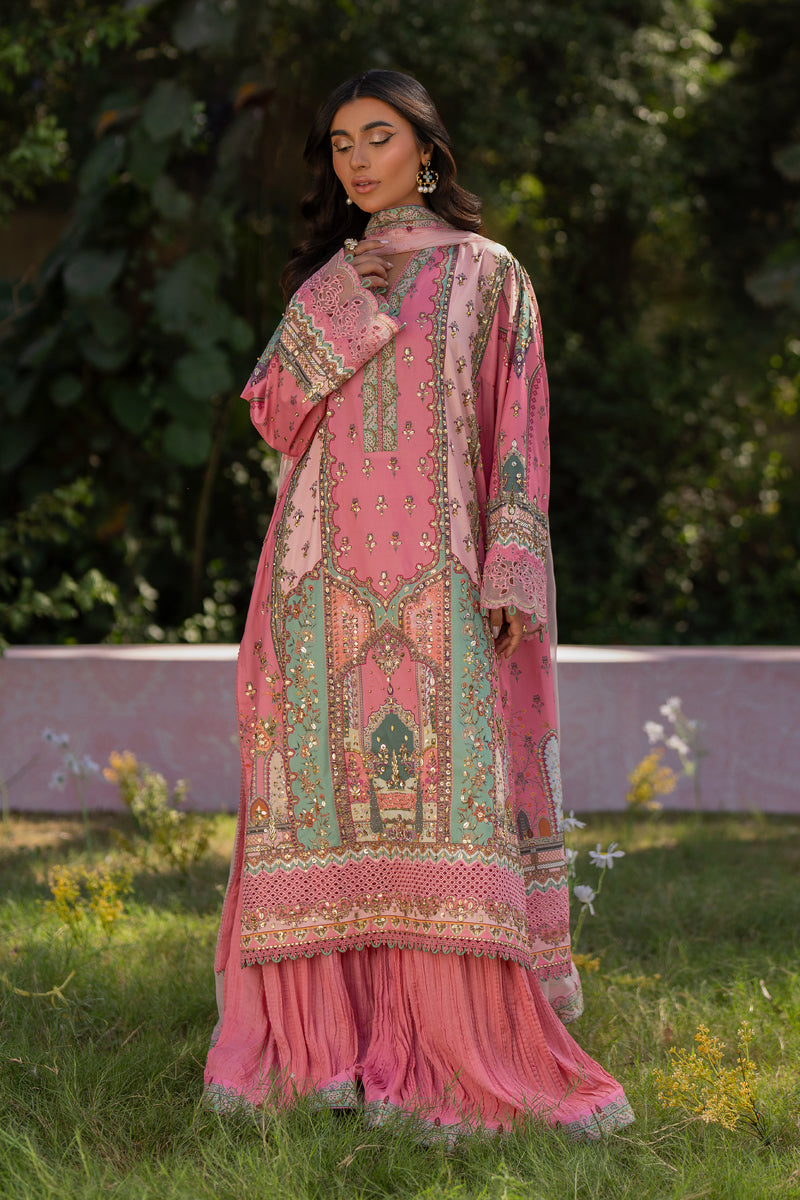 Qalamkar | Luxe Silk |   UA-07 TESSA - by - Libasekhas UK - Registered Vendor of : Qalamkar - 100% Original Designer Dresss