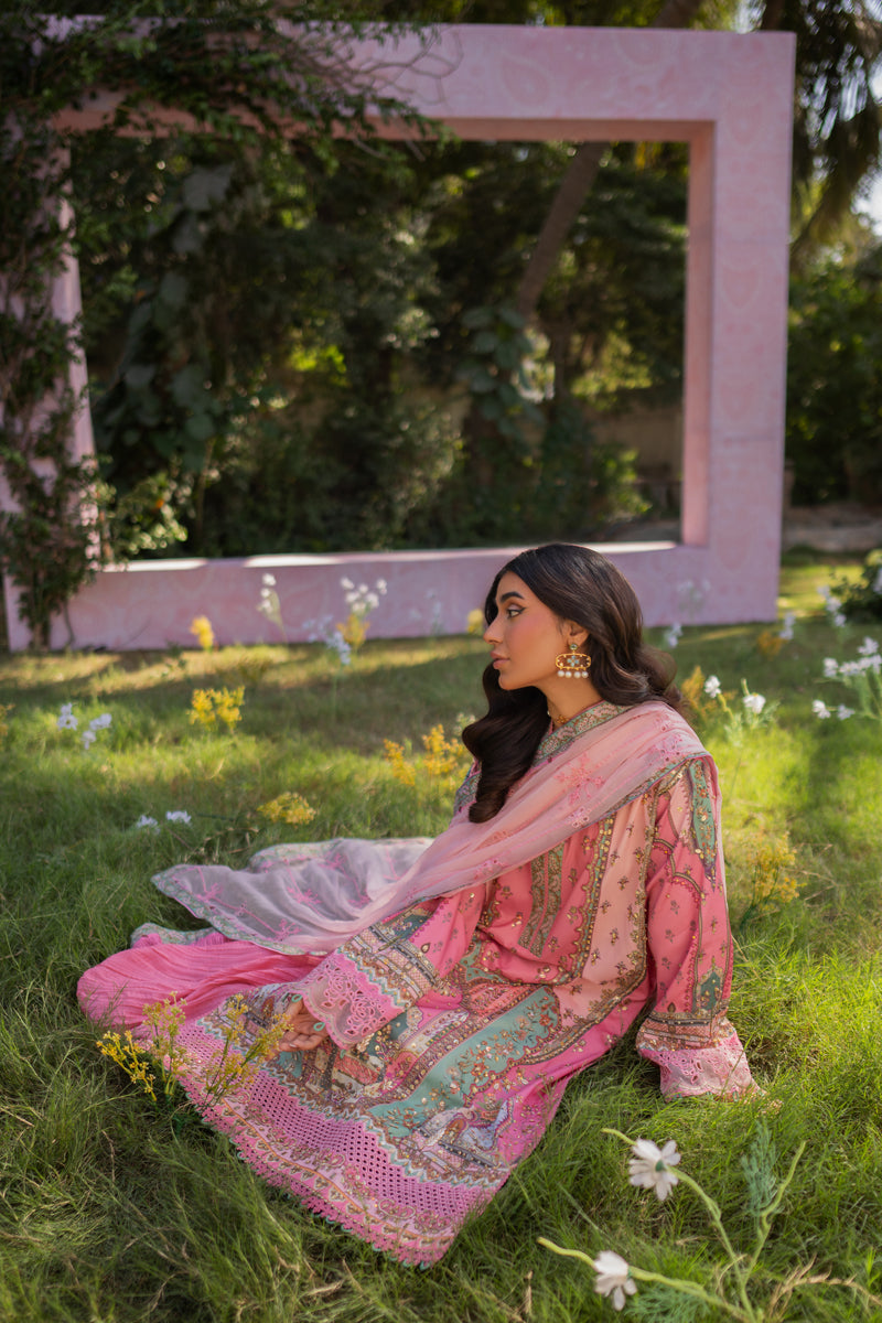 Qalamkar | Luxe Silk |   UA-07 TESSA - by - Libasekhas UK - Registered Vendor of : Qalamkar - 100% Original Designer Dresss