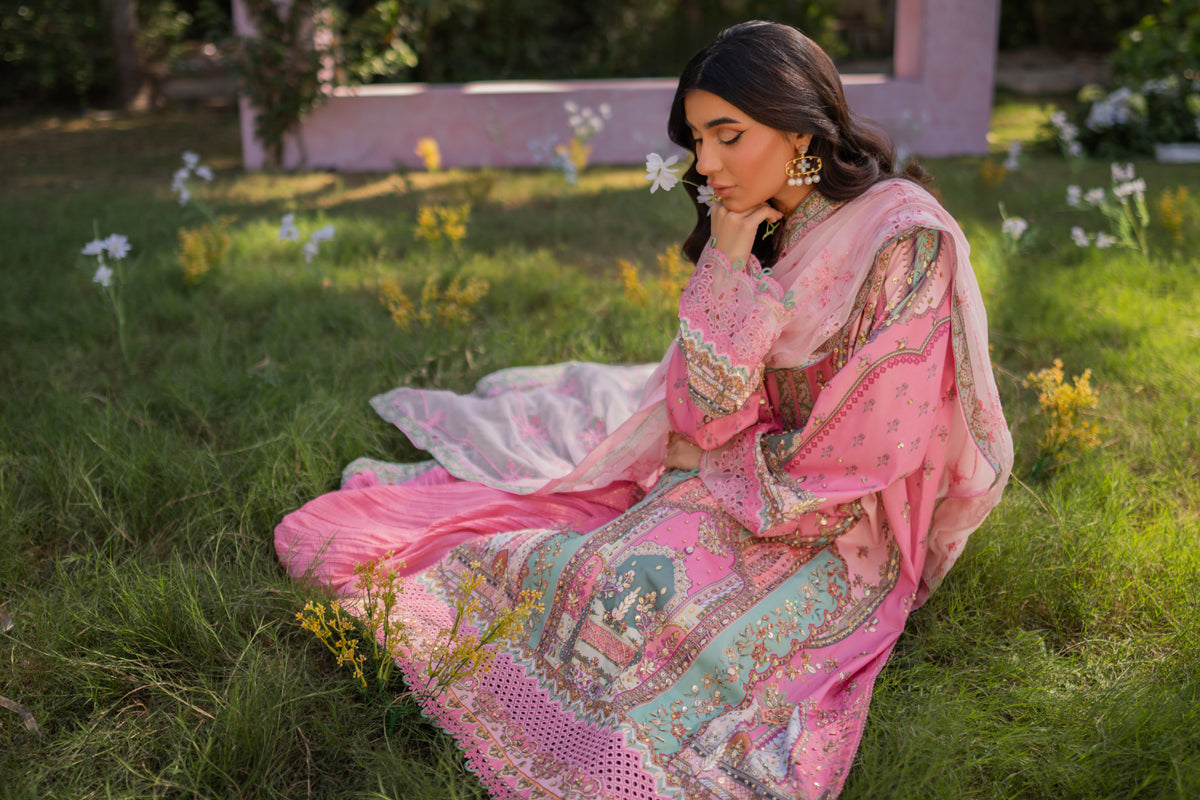 Qalamkar | Luxe Silk |   UA-07 TESSA - by - Libasekhas UK - Registered Vendor of : Qalamkar - 100% Original Designer Dresss