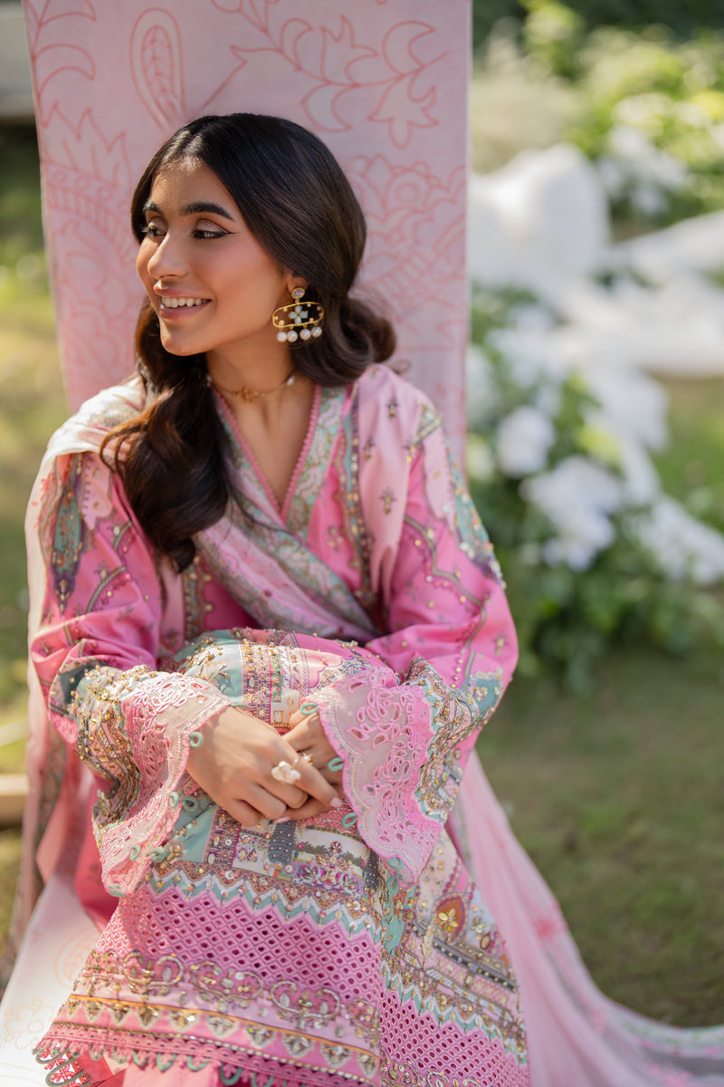 Qalamkar | Luxe Silk |   UA-07 TESSA - by - Libasekhas UK - Registered Vendor of : Qalamkar - 100% Original Designer Dresss
