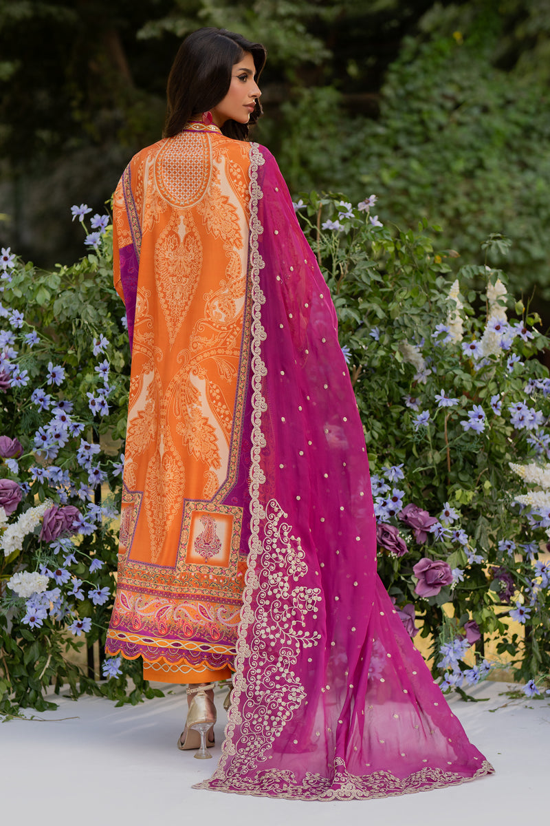 Qalamkar | Luxe Silk |  UA-03 ALMA - by - Libasekhas UK - Registered Vendor of : Qalamkar - 100% Original Designer Dresss