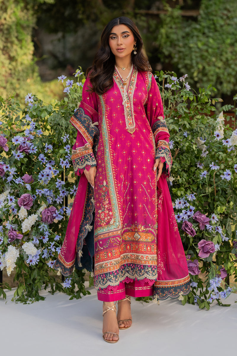 Qalamkar | Luxe Silk |  UA-01 ELIA - by - Libasekhas UK - Registered Vendor of : Qalamkar - 100% Original Designer Dresss