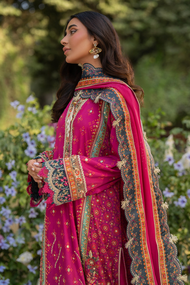 Qalamkar | Luxe Silk |  UA-01 ELIA - by - Libasekhas UK - Registered Vendor of : Qalamkar - 100% Original Designer Dresss