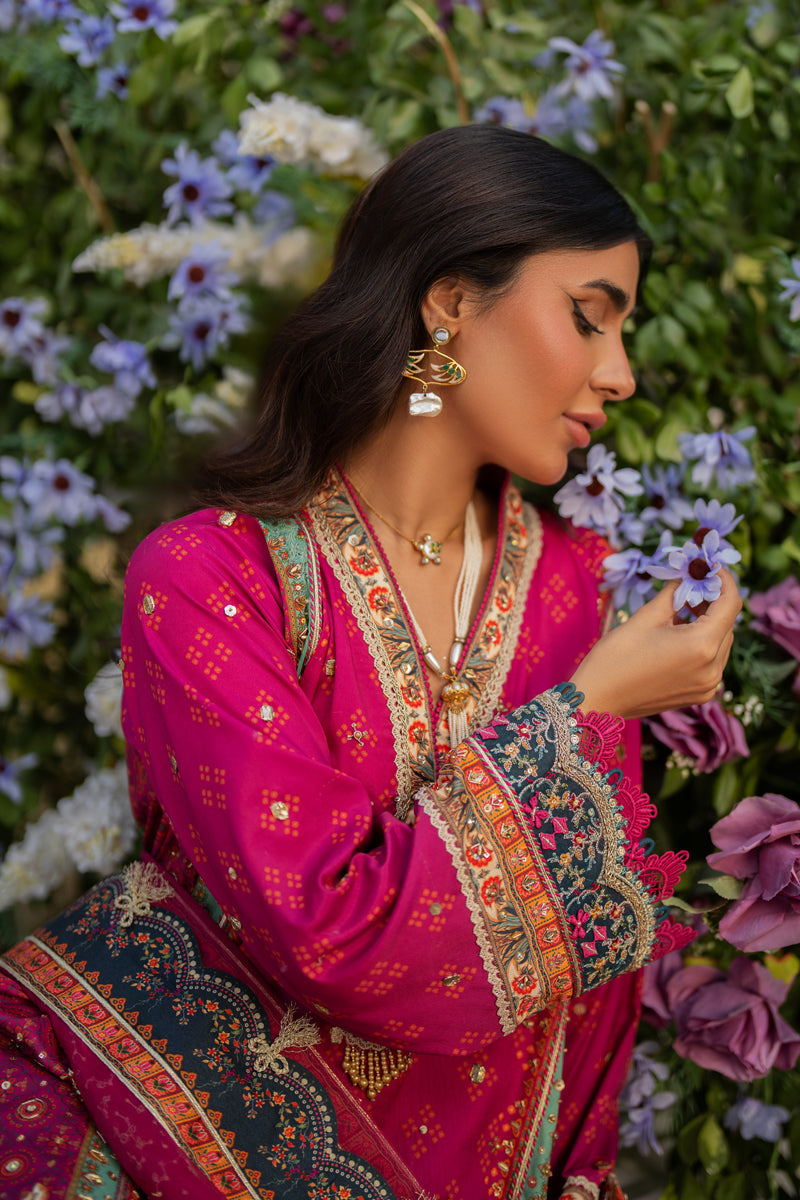 Qalamkar | Luxe Silk |  UA-01 ELIA - by - Libasekhas UK - Registered Vendor of : Qalamkar - 100% Original Designer Dresss