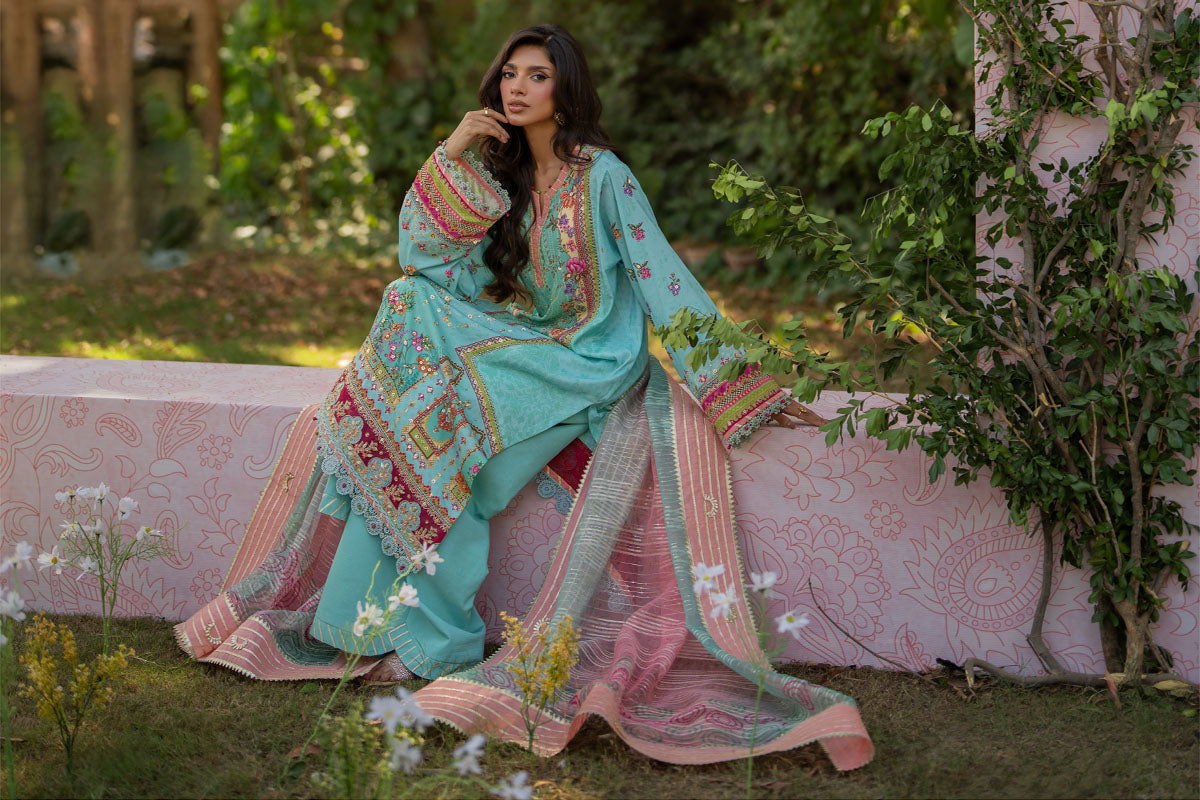 Qalamkar | Luxe Silk |   UA-06 SARA - by - Libasekhas UK - Registered Vendor of : Qalamkar - 100% Original Designer Dresss