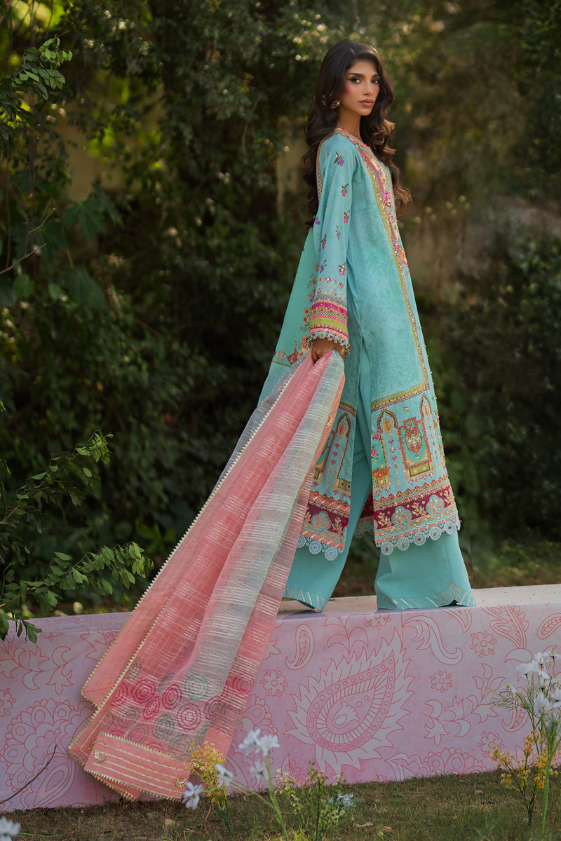Qalamkar | Luxe Silk |   UA-06 SARA - by - Libasekhas UK - Registered Vendor of : Qalamkar - 100% Original Designer Dresss