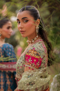 Qalamkar | Luxe Silk |  UA-08 LUNA - by - Libasekhas UK - Registered Vendor of : Qalamkar - 100% Original Designer Dresss