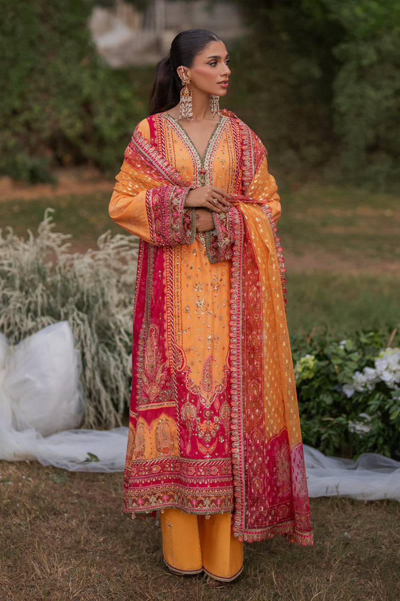 Qalamkar | Luxe Silk |  UA-05 FIORE - by - Libasekhas UK - Registered Vendor of : Qalamkar - 100% Original Designer Dresss