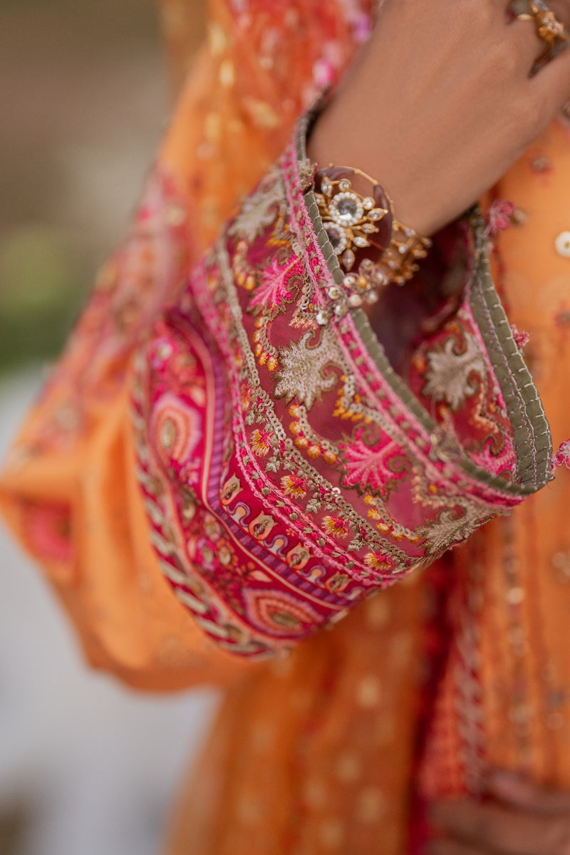 Qalamkar | Luxe Silk |  UA-05 FIORE - by - Libasekhas UK - Registered Vendor of : Qalamkar - 100% Original Designer Dresss