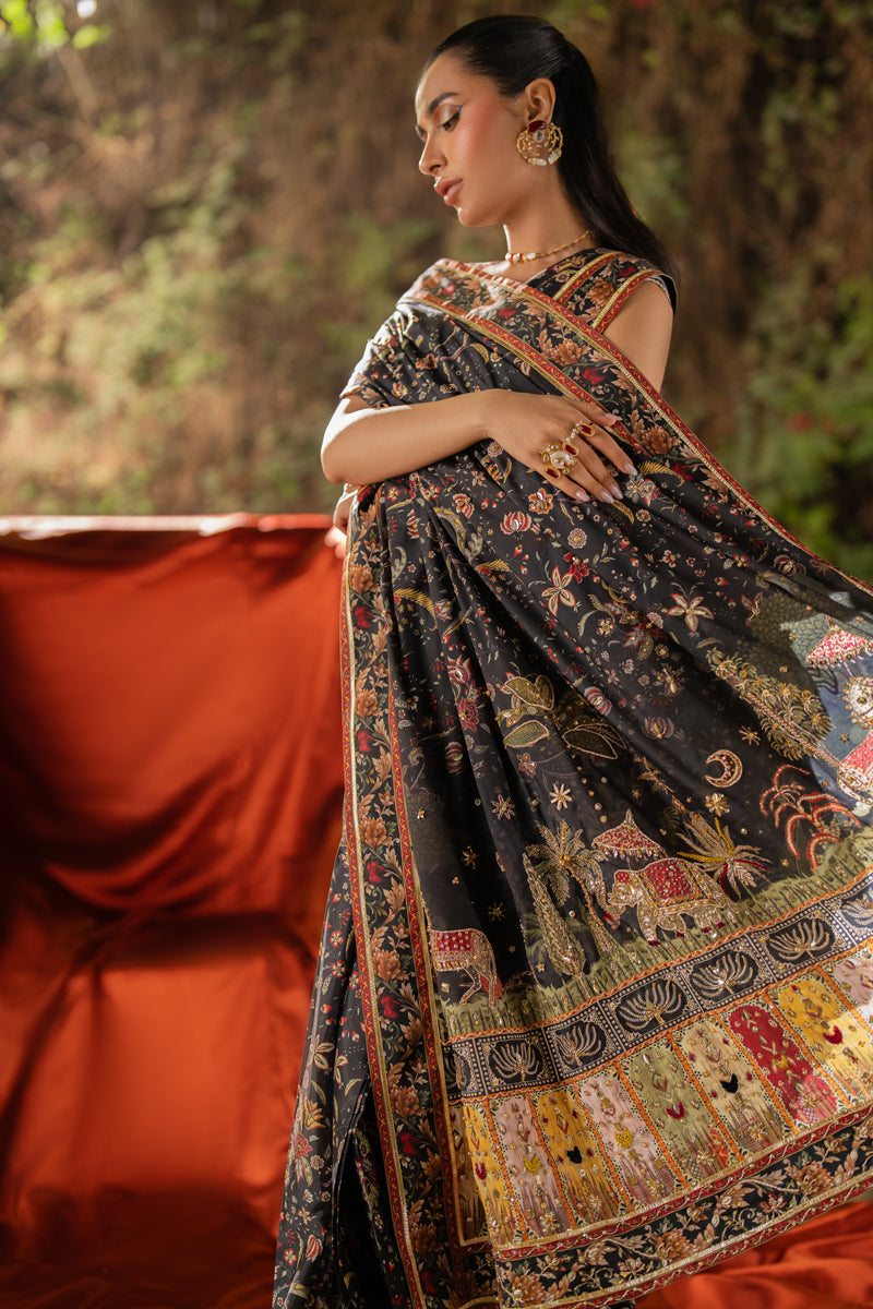 Qalamkar | Luxe Silk |   UA-04 AVA - by - Libasekhas UK - Registered Vendor of : Qalamkar - 100% Original Designer Dresss