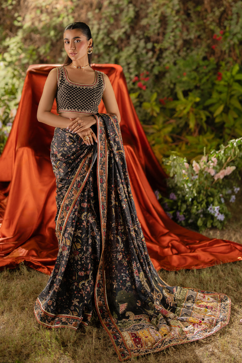 Qalamkar | Luxe Silk |   UA-04 AVA - by - Libasekhas UK - Registered Vendor of : Qalamkar - 100% Original Designer Dresss