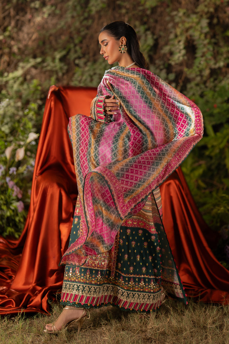 Qalamkar | Luxe Silk |  UA-02 NINA - by - Libasekhas UK - Registered Vendor of : Qalamkar - 100% Original Designer Dresss
