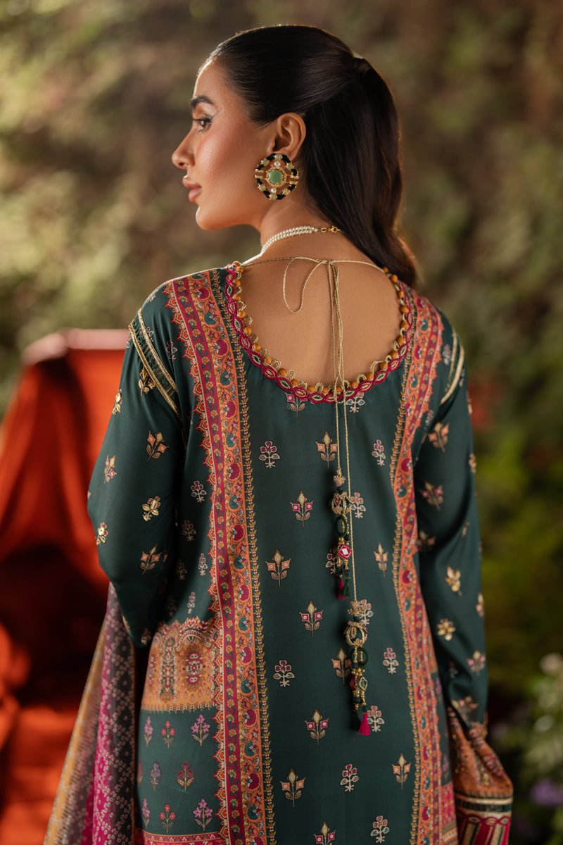 Qalamkar | Luxe Silk |  UA-02 NINA - by - Libasekhas UK - Registered Vendor of : Qalamkar - 100% Original Designer Dresss
