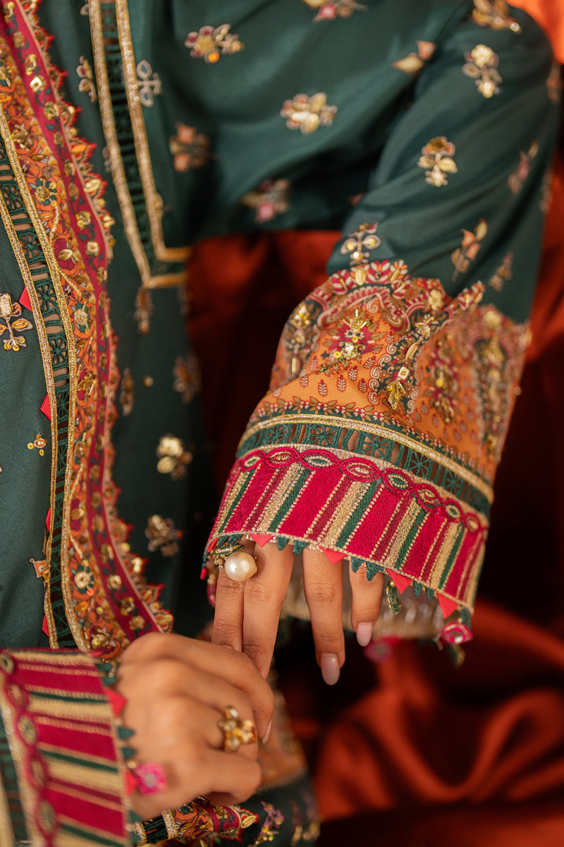 Qalamkar | Luxe Silk |  UA-02 NINA - by - Libasekhas UK - Registered Vendor of : Qalamkar - 100% Original Designer Dresss