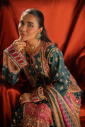 Qalamkar | Luxe Silk |  UA-02 NINA - by - Libasekhas UK - Registered Vendor of : Qalamkar - 100% Original Designer Dresss