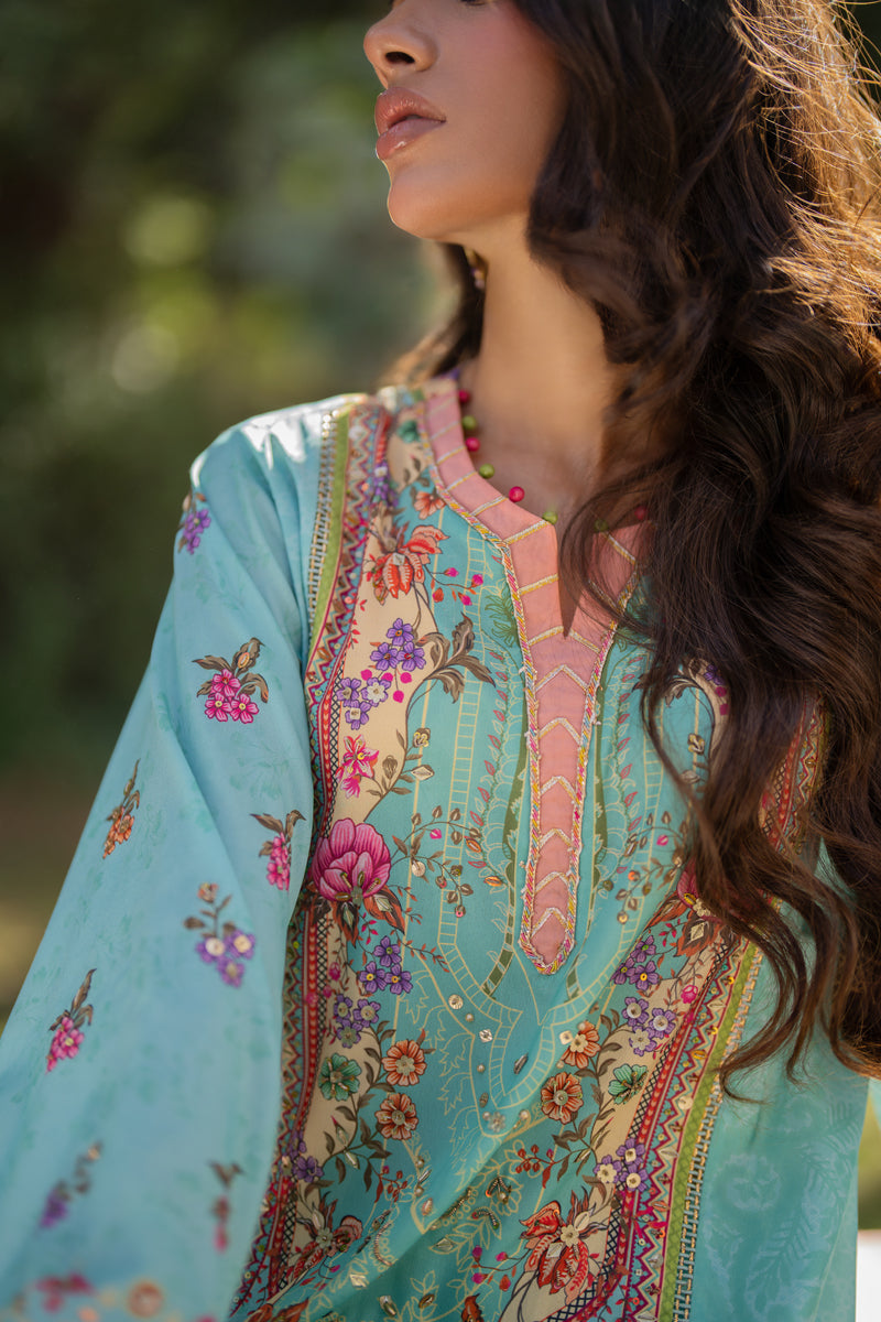 Qalamkar | Luxe Silk |   UA-06 SARA - by - Libasekhas UK - Registered Vendor of : Qalamkar - 100% Original Designer Dresss