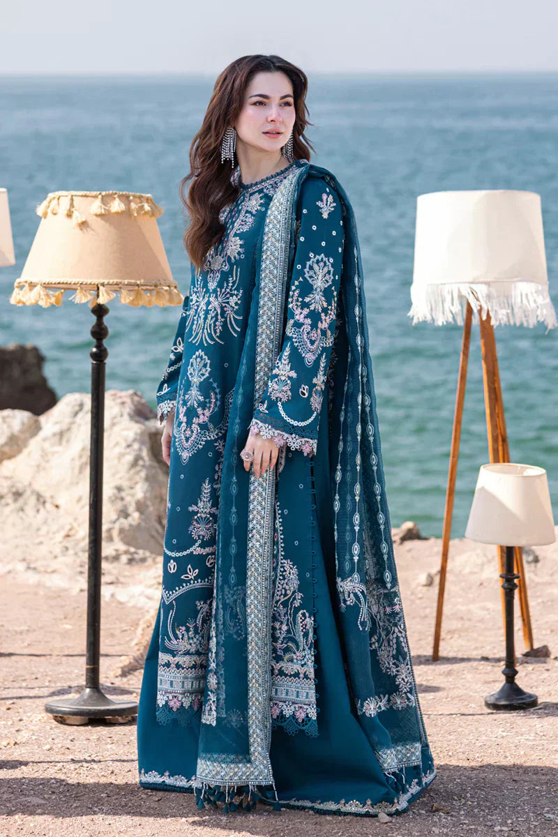 Qalamkar | Sahil Kinare Luxury Lawn | FP-16 KIRA - by - Libasekhas UK - Registered Vendor of : Qalamkar - 100% Original Designer Dresss