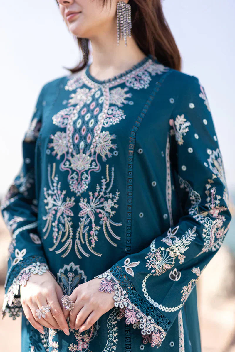 Qalamkar | Sahil Kinare Luxury Lawn | FP-16 KIRA - by - Libasekhas UK - Registered Vendor of : Qalamkar - 100% Original Designer Dresss