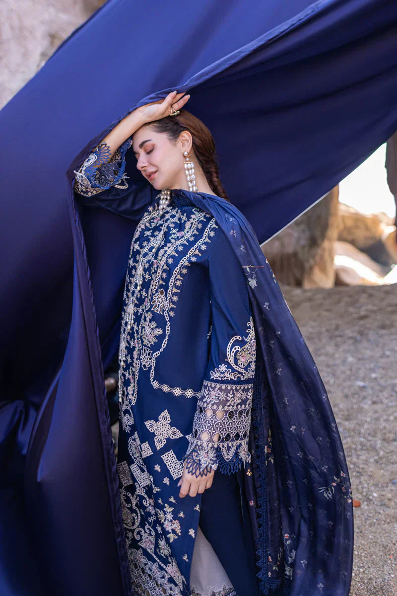 Qalamkar | Sahil Kinare Luxury Lawn | FP-06 MIRAY - by - Libasekhas UK - Registered Vendor of : Qalamkar - 100% Original Designer Dresss