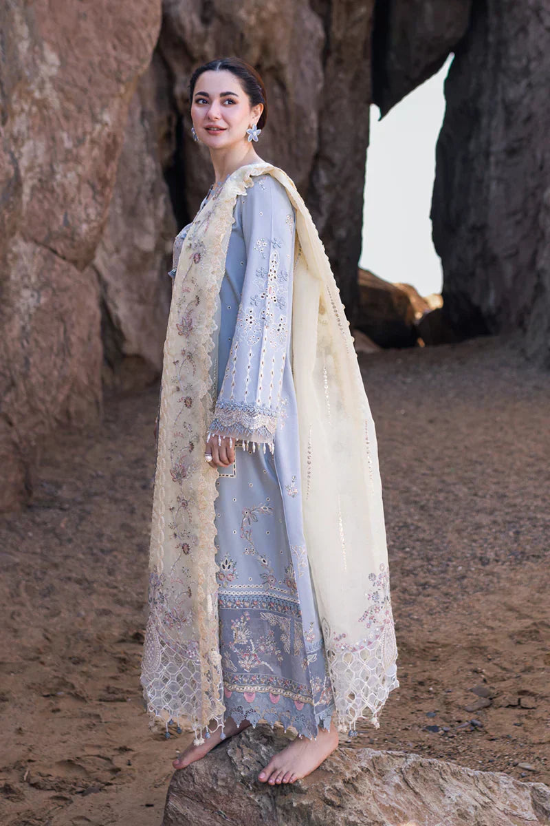Qalamkar | Sahil Kinare Luxury Lawn | FP-04 FIRUZE - by - Libasekhas UK - Registered Vendor of : Qalamkar - 100% Original Designer Dresss