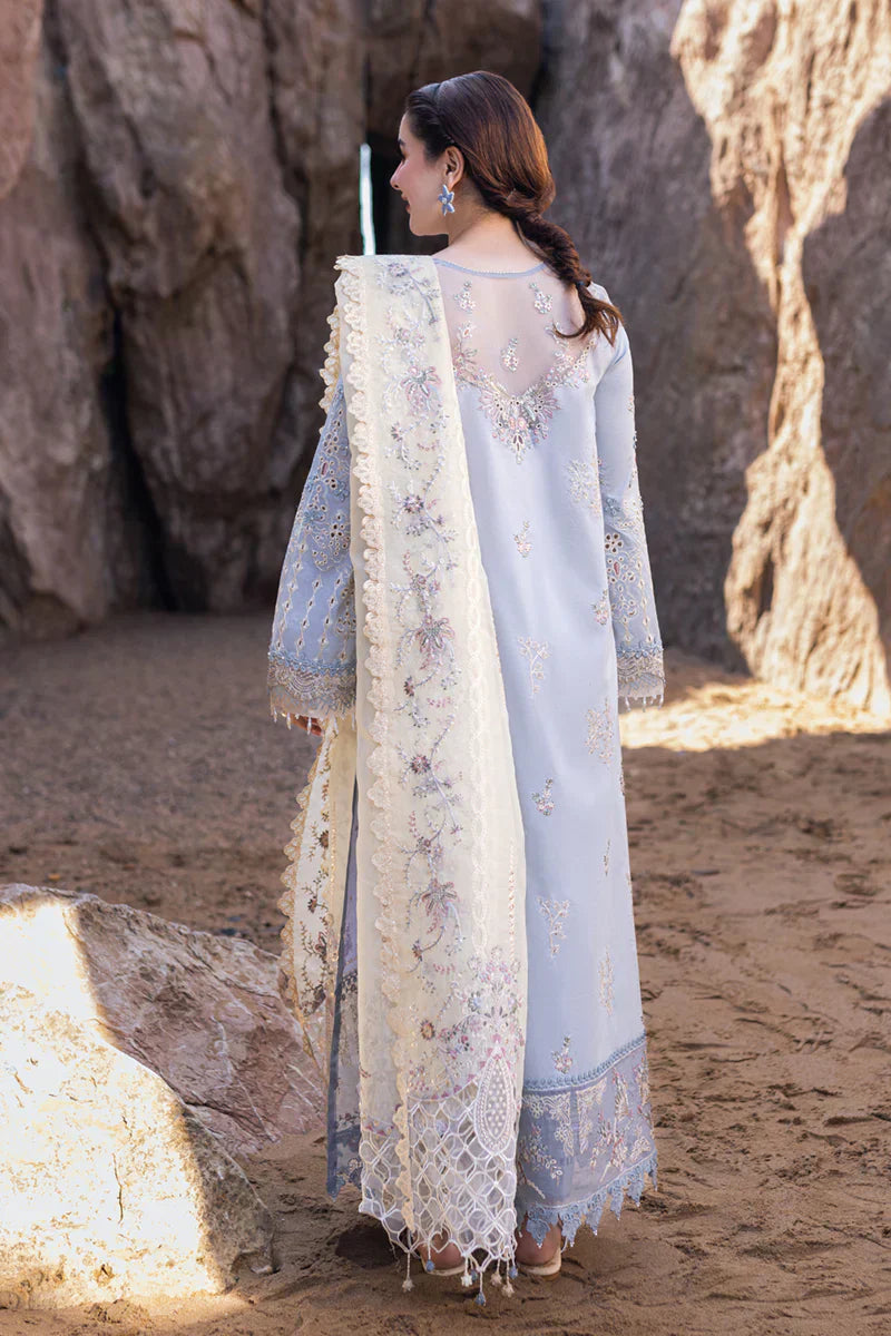 Qalamkar | Sahil Kinare Luxury Lawn | FP-04 FIRUZE - by - Libasekhas UK - Registered Vendor of : Qalamkar - 100% Original Designer Dresss
