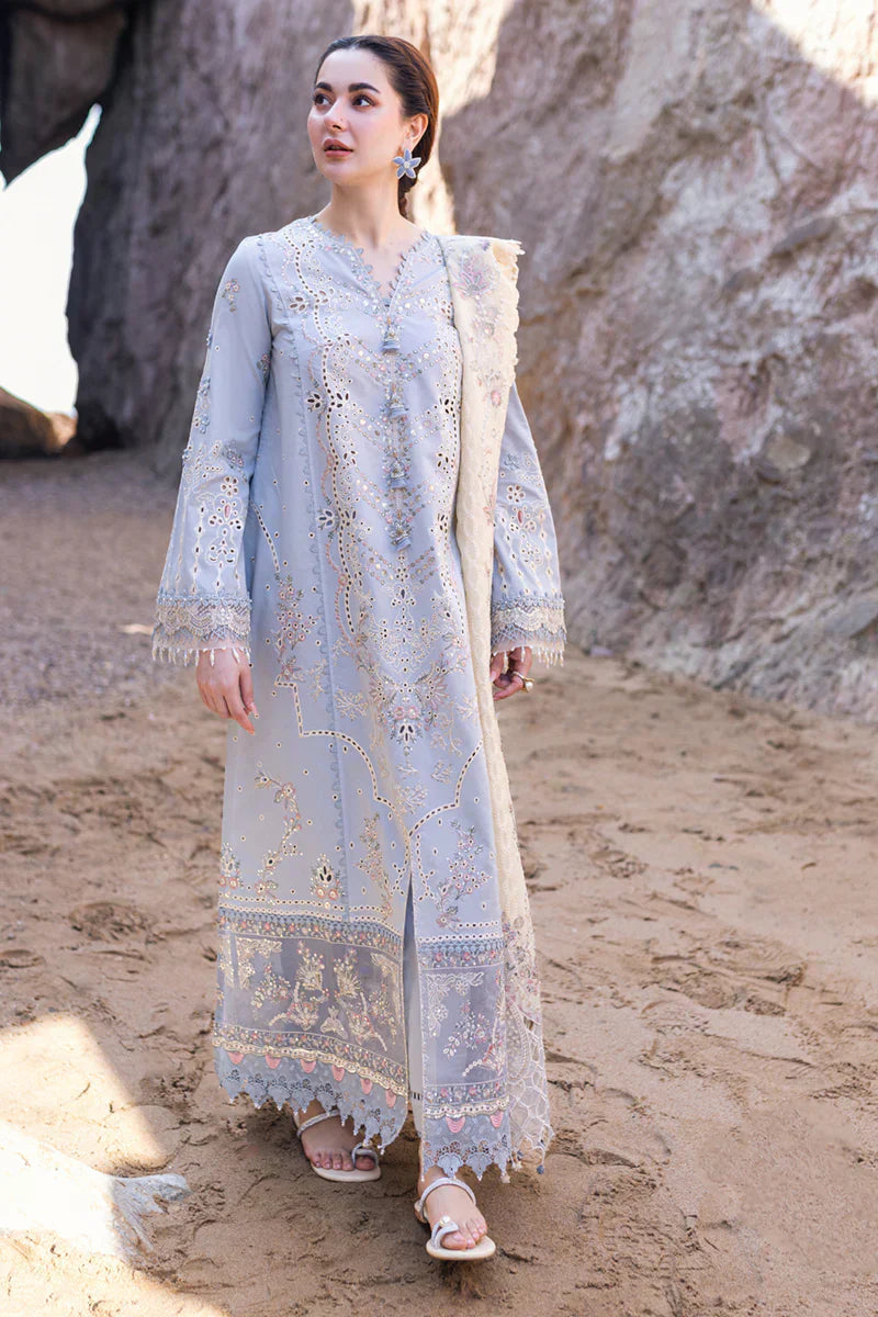 Qalamkar | Sahil Kinare Luxury Lawn | FP-04 FIRUZE - by - Libasekhas UK - Registered Vendor of : Qalamkar - 100% Original Designer Dresss