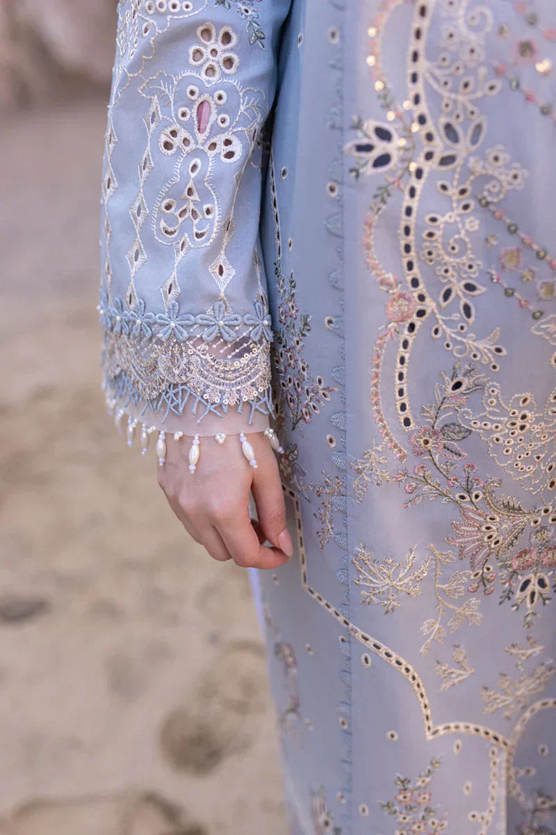 Qalamkar | Sahil Kinare Luxury Lawn | FP-04 FIRUZE - by - Libasekhas UK - Registered Vendor of : Qalamkar - 100% Original Designer Dresss