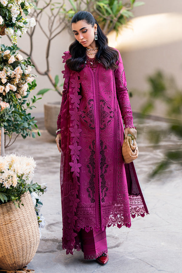 Qalamkar | Sahil Luxury Lawn | FK-11 VIOLET - by - Libasekhas UK - Registered Vendor of : Qalamkar - 100% Original Designer Dresss