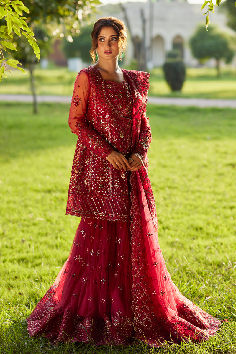 Qalamkar | Shadmani Luxury Formals |  Nurah SH-07 - by - Libasekhas UK - Registered Vendor of : Qalamkar - 100% Original Designer Dresss
