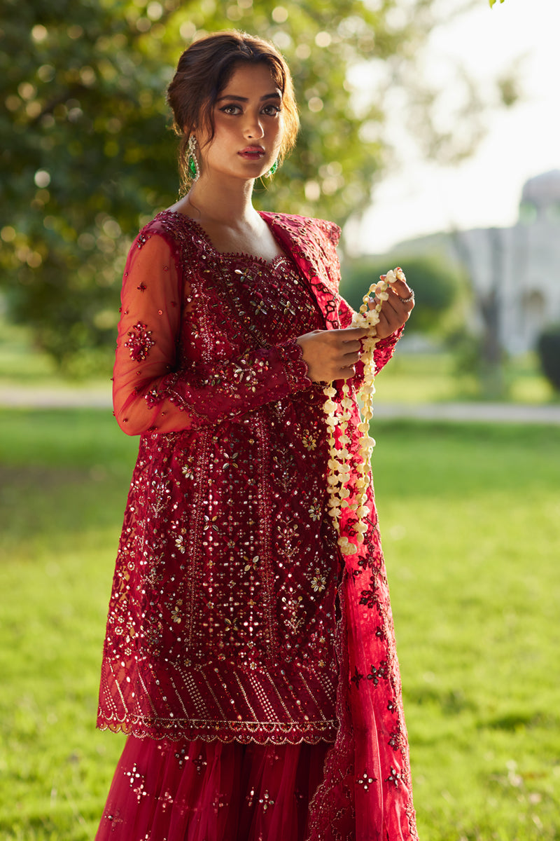 Qalamkar | Shadmani Luxury Formals |  Nurah SH-07 - by - Libasekhas UK - Registered Vendor of : Qalamkar - 100% Original Designer Dresss