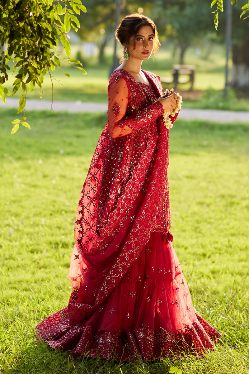 Qalamkar | Shadmani Luxury Formals |  Nurah SH-07 - by - Libasekhas UK - Registered Vendor of : Qalamkar - 100% Original Designer Dresss