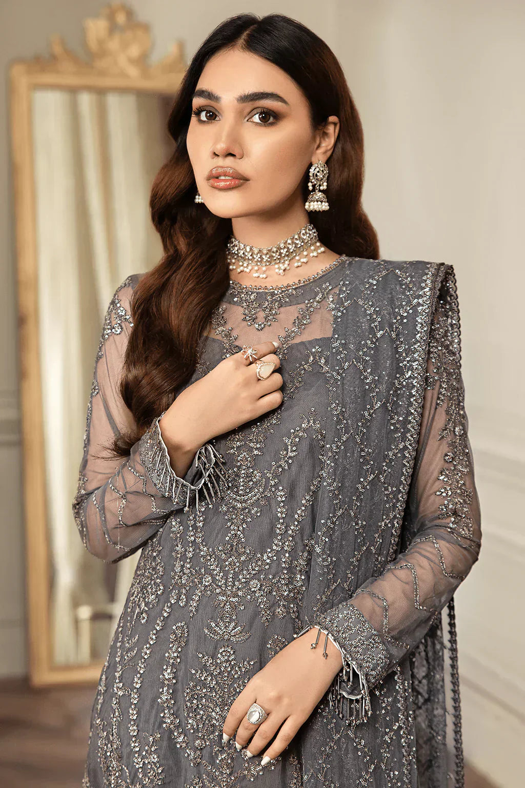 Zarif | Mehroz Formals | Storm Grey - by - Libasekhas UK - Registered Vendor of : Zarif - 100% Original Designer Dresss