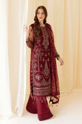 Alizeh | Formals Collection | Embroidered Net Maroon - V14D08 - Raya - by - Libasekhas UK - Registered Vendor of : Alizeh - 100% Original Designer Dresss