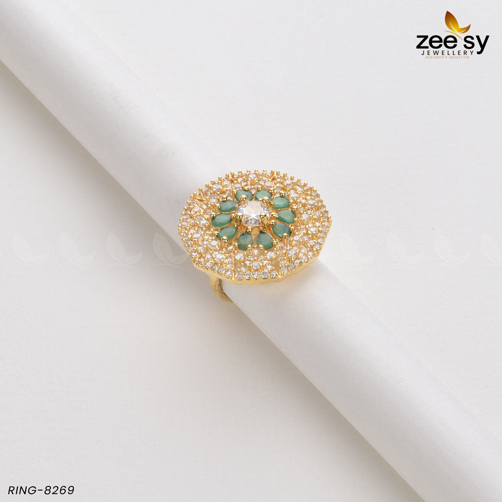 Round Ring-8269 - by - Libasekhas UK - Registered Vendor of : Zeesy - 100% Original Designer Dresss