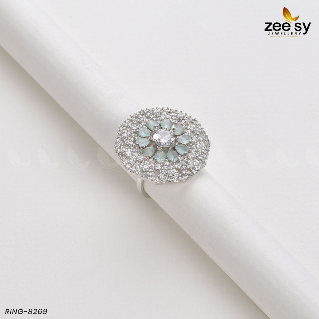 Round Ring-8269 - by - Libasekhas UK - Registered Vendor of : Zeesy - 100% Original Designer Dresss