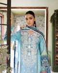 Roheenaz | Flora Printed Lawn | Azure - by - Libasekhas UK - Registered Vendor of : Roheenaz - 100% Original Designer Dresss