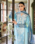 Roheenaz | Flora Printed Lawn | Azure - by - Libasekhas UK - Registered Vendor of : Roheenaz - 100% Original Designer Dresss