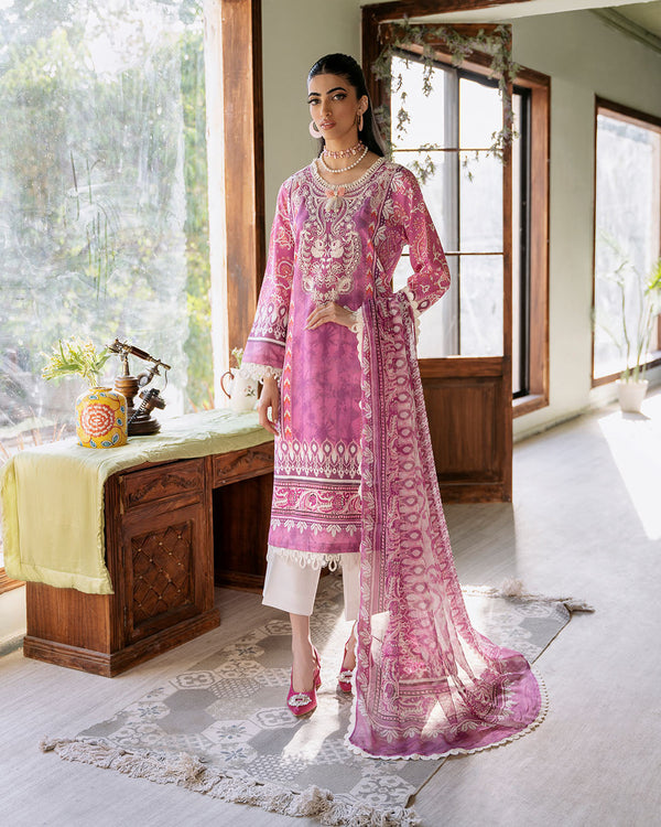 Roheenaz | Flora Printed Lawn | Amaranth - by - Libasekhas UK - Registered Vendor of : Roheenaz - 100% Original Designer Dresss