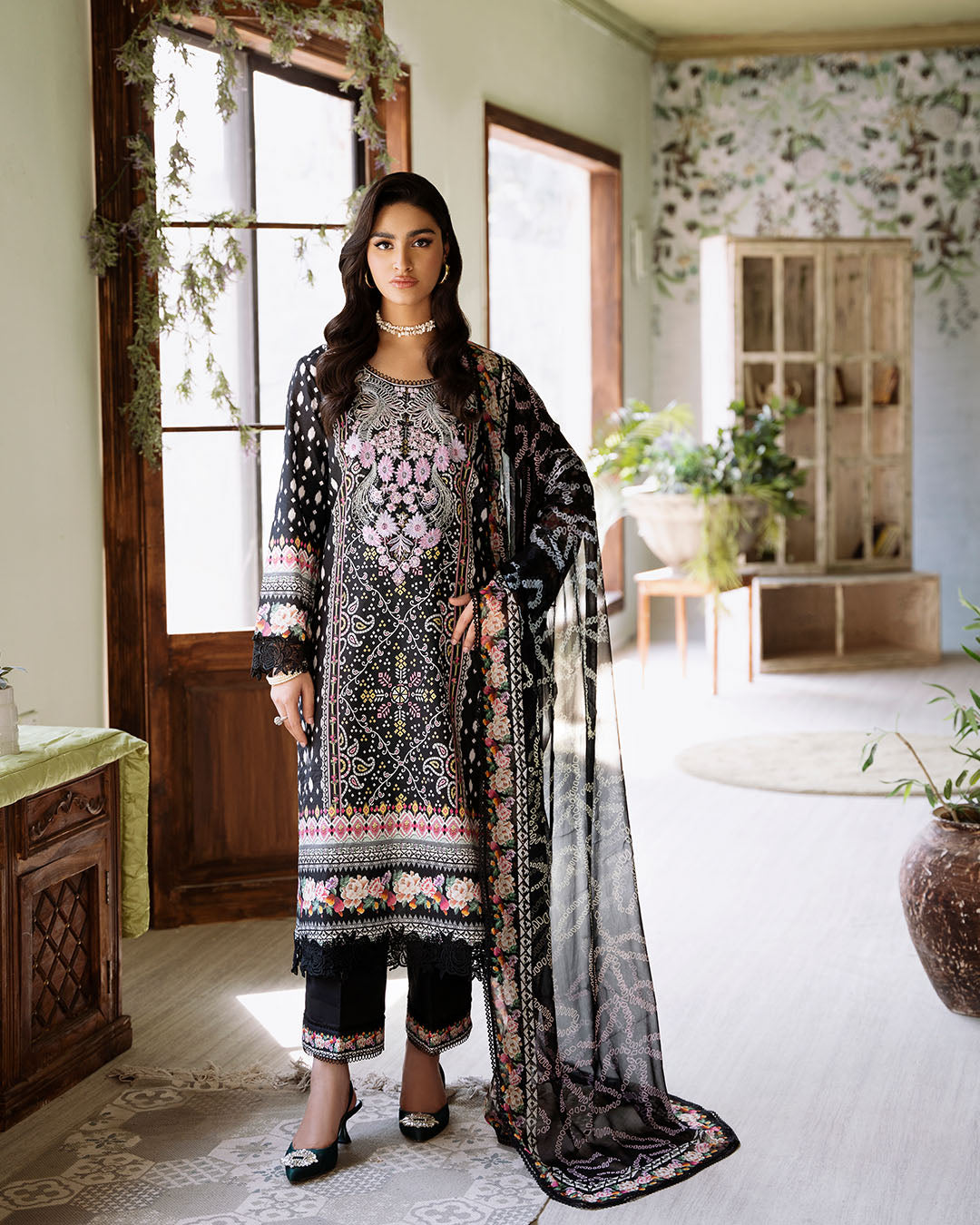 Roheenaz | Flora Printed Lawn | Veridian - by - Libasekhas UK - Registered Vendor of : Roheenaz - 100% Original Designer Dresss