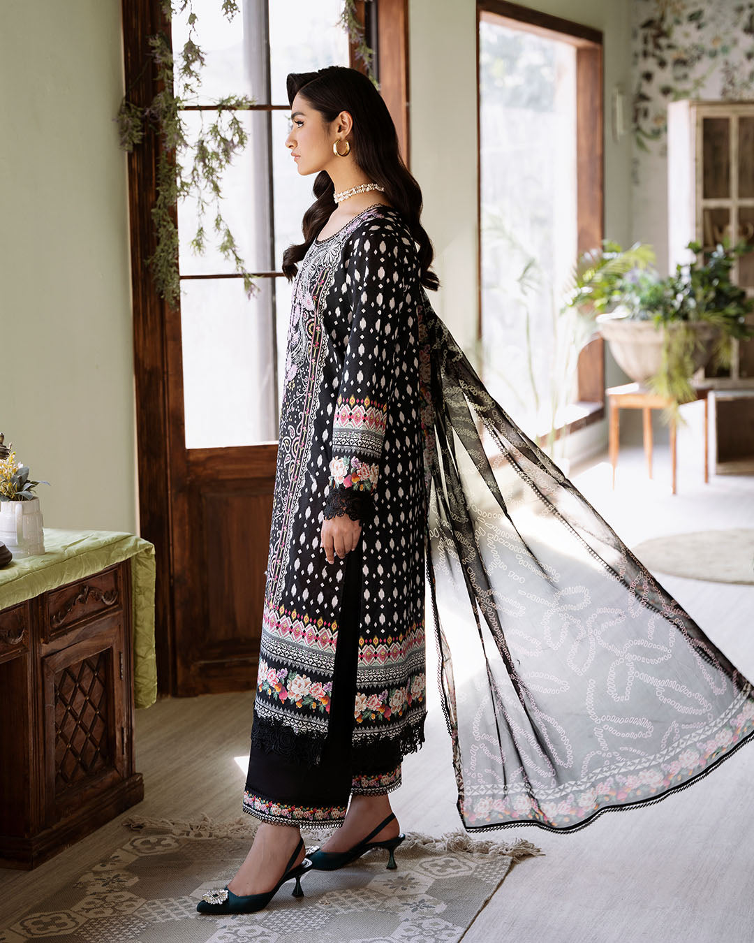 Roheenaz | Flora Printed Lawn | Veridian - by - Libasekhas UK - Registered Vendor of : Roheenaz - 100% Original Designer Dresss