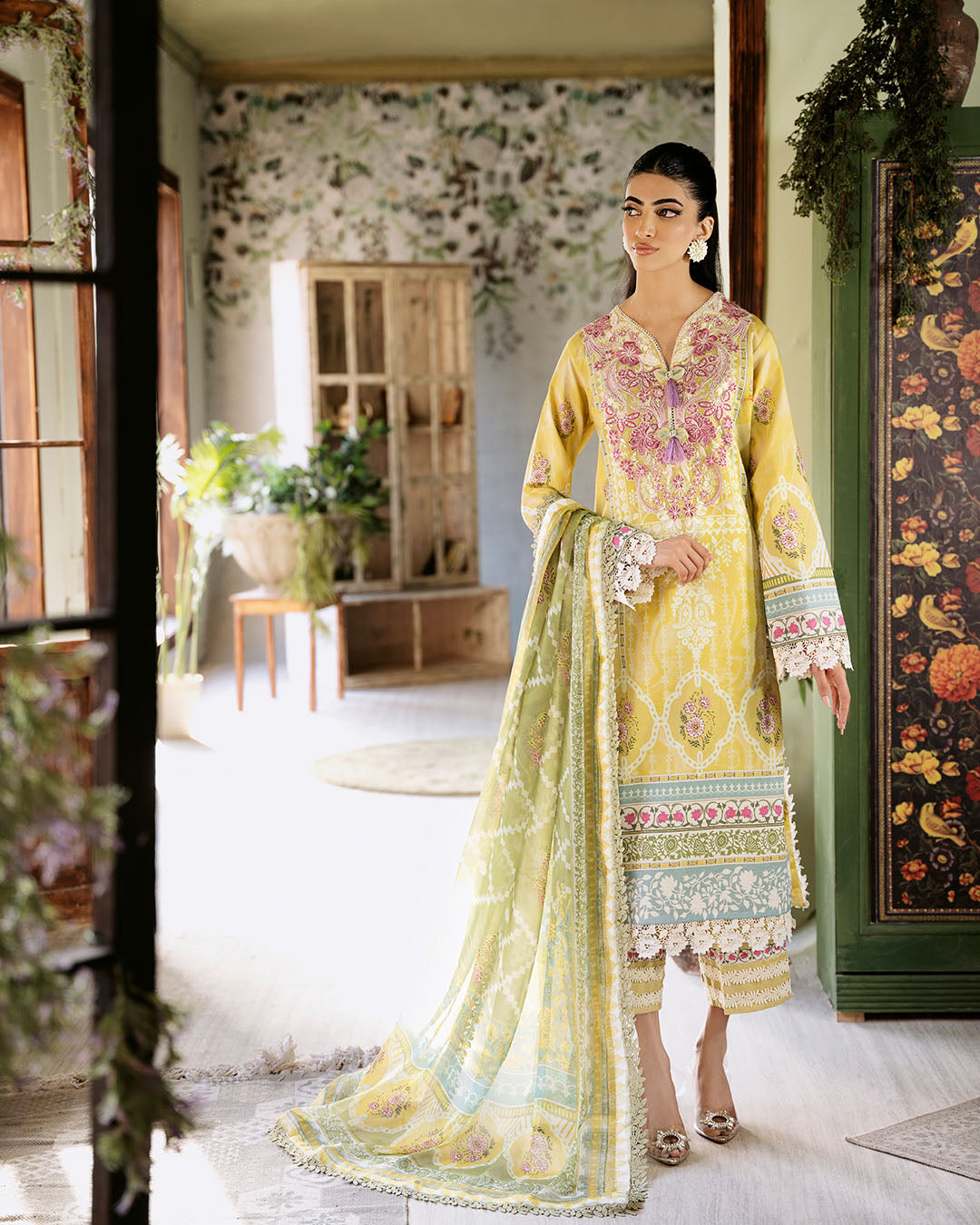 Roheenaz | Flora Printed Lawn | Mystique - by - Libasekhas UK - Registered Vendor of : Roheenaz - 100% Original Designer Dresss