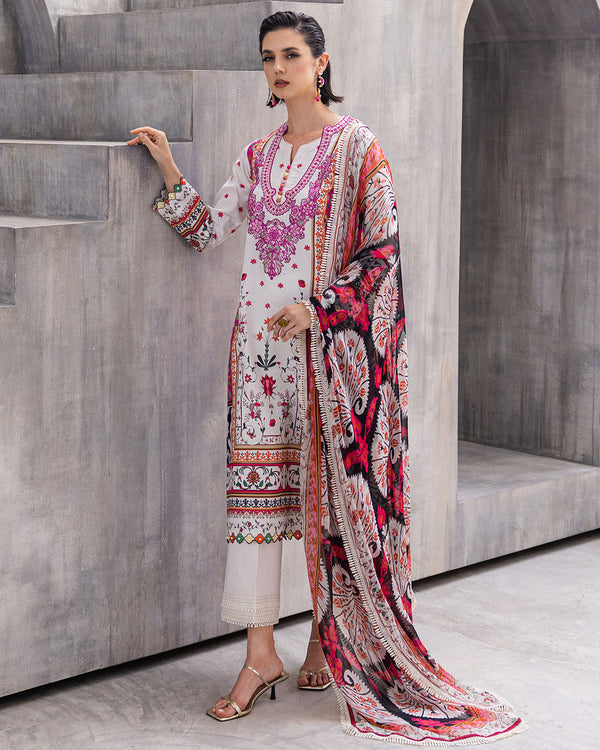 Roheenaz | Azalea Printed Lawn 24 | Marigold Meadows - by - Libasekhas UK - Registered Vendor of : Roheenaz - 100% Original Designer Dresss