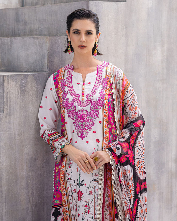 Roheenaz | Azalea Printed Lawn 24 | Marigold Meadows - by - Libasekhas UK - Registered Vendor of : Roheenaz - 100% Original Designer Dresss
