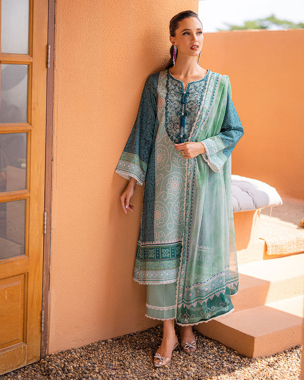 Roheenaz | Azalea Printed Lawn 24 | Ocean Breeze - by - Libasekhas UK - Registered Vendor of : Roheenaz - 100% Original Designer Dresss