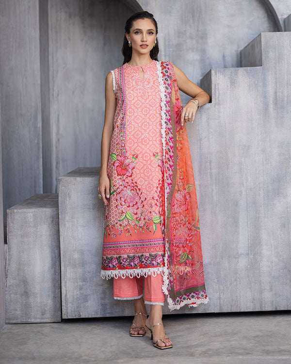 Roheenaz | Azalea Printed Lawn 24 | Radiant Rose - by - Libasekhas UK - Registered Vendor of : Roheenaz - 100% Original Designer Dresss