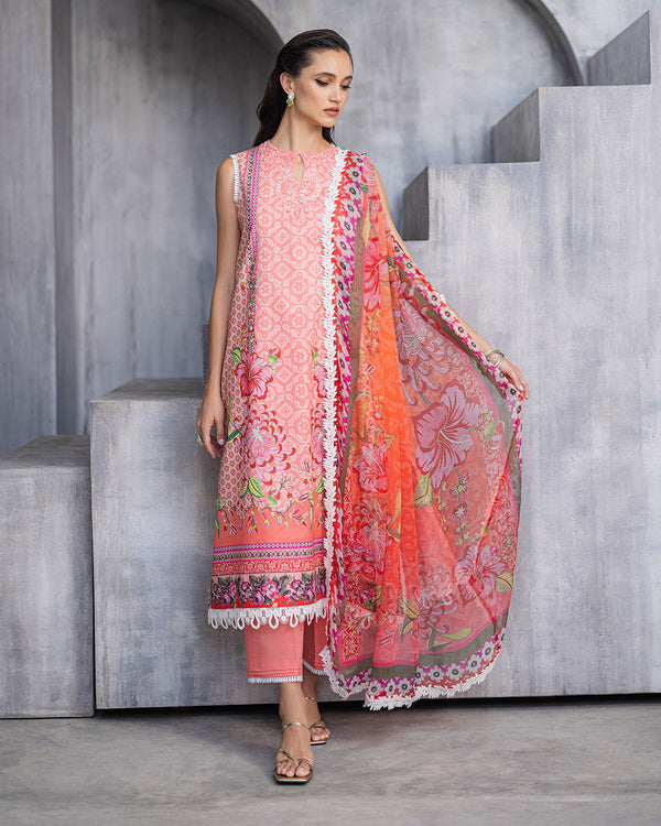 Roheenaz | Azalea Printed Lawn 24 | Radiant Rose - by - Libasekhas UK - Registered Vendor of : Roheenaz - 100% Original Designer Dresss